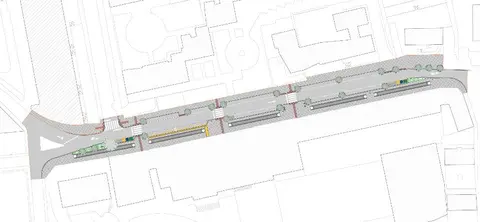 Plano planta general del proyecto de movilidad en Santander.