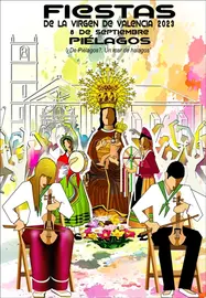 Cartel ganador de las Fiestas de Valencia, en Piélagos.