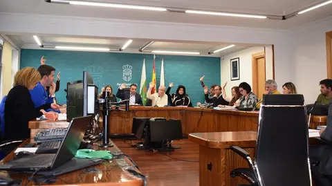 Los ediles en el Pleno de Piélagos.