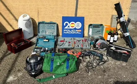 Material incautado a los detenidos.