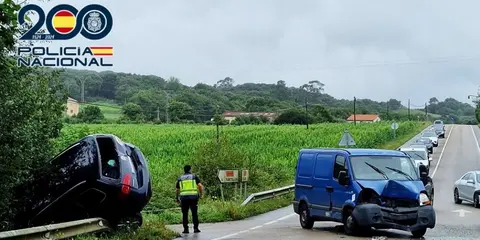 Vista del accidente de tráfico.