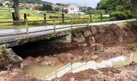 Estado de las obras en el puente.