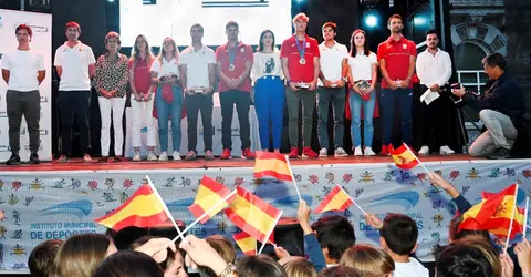 Recepción de los deportistas olímpicos en Santander.