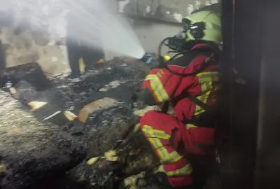 Incendio en la localidad de Mataporquera.