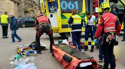 Equipos de atención en el accidente.