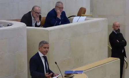 Mario Iglesias en el Parlamento. R.A.