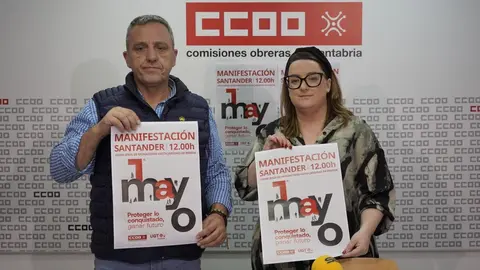 Presentación de los actos del Primero de Mayo, entre CCOO y UGT.