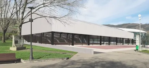 Infografía del proyecto en las pistas de tenis.