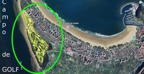 Zona para ubicar el campo de golf en Laredo.