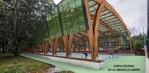 Infografía de la pista deportiva cubierta.