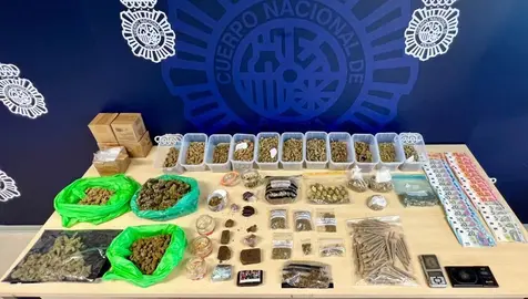 Material incautado por la Policía Nacional.