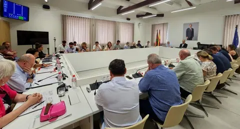 Los concejales en el Pleno de Torrelavega de hoy.