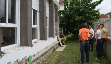 Visita a las obras en las aulas de dos y tres años en Renedo.