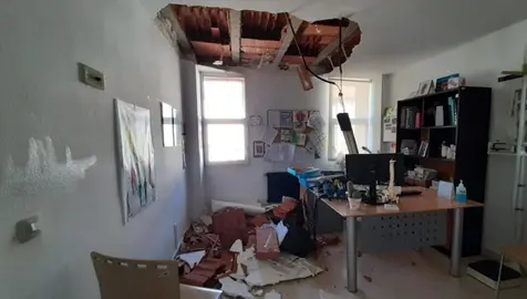 Derrumbe del centro de salud de Reinosa.