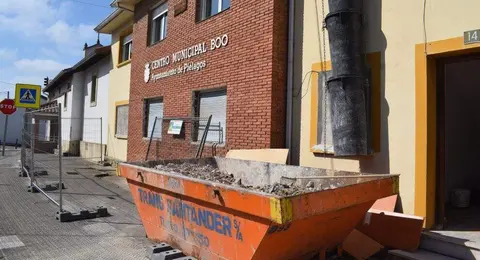 Obras en el nuevo edificio municipal de Boo.