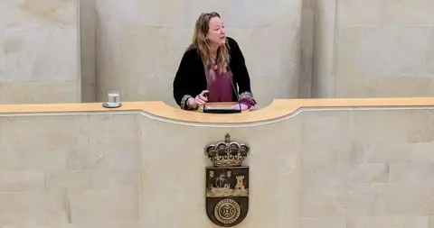 Leticia Díaz interviene en el Parlamento de Cantabria.