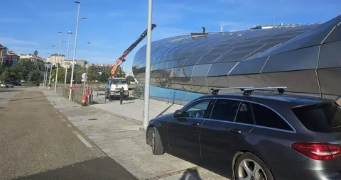 Obras en el Palacio de Deportes en Santander.