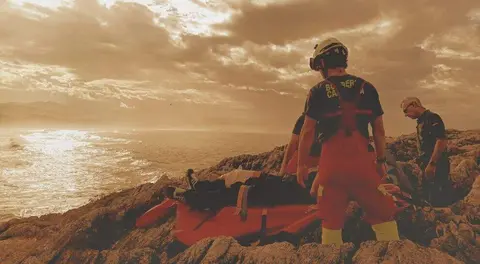 Un momento del rescate de hoy.