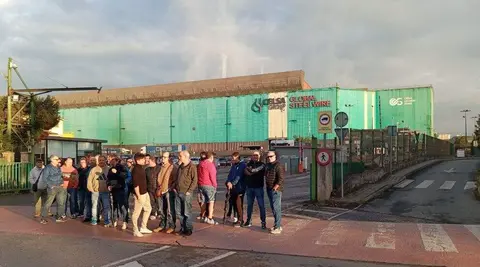 Un instante de la huelga de los trabajadores.