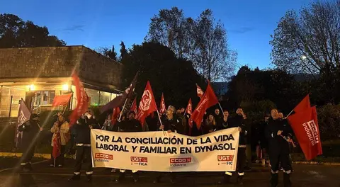 Un momento de la concentraci&oacute;n de la plantilla.