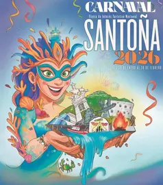 Cartel ganador del Concurso anunciador del Carnaval de Santo&ntilde;a 2026.