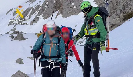 Un momento del rescate en Picos de Europa.