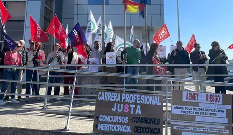 Concentraci&oacute;n de los trabajadores de la Aemet.