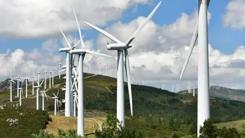 Parques e&oacute;licos en Cantabria.