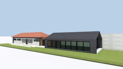 Infograf&iacute;a de los nuevos vestuarios y la sala polivalente.