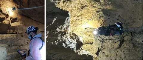 Actuaci&oacute;n en las grietas en la Cueva de Altamira.