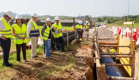 Visita a las obras del tritubo en Camargo.