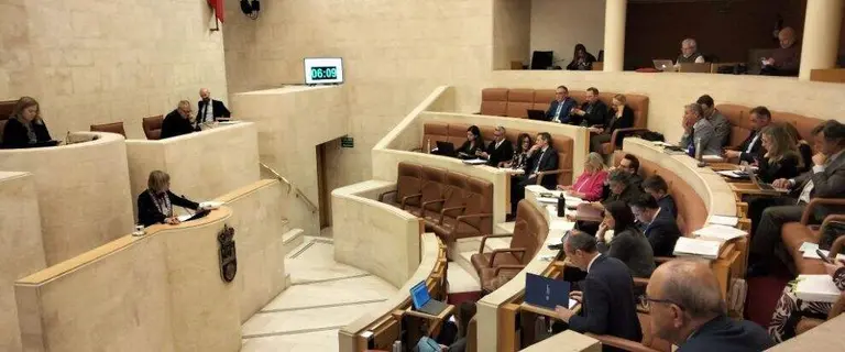 Un instante de la sesi&oacute;n plenaria del Parlamento de Cantabria.