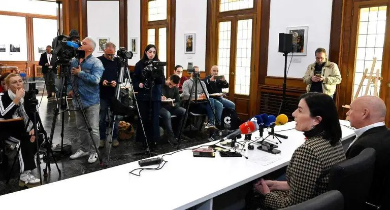Rueda de prensa sobre el convenio entre el Ayuntamiento y el Racing.