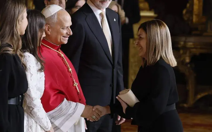 Buruaga en el acto del Papa Le&oacute;n
