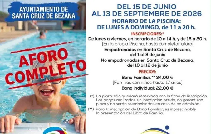 Aforo completo para las piscinas de Bezana.