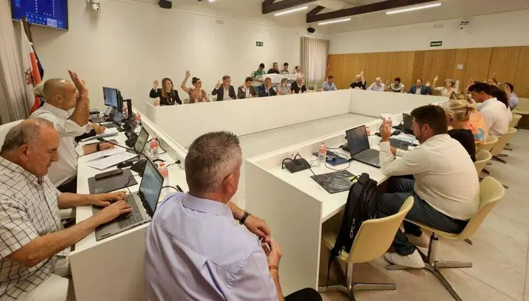 Concejales en la sesi&oacute;n plenaria de hoy, jueves.