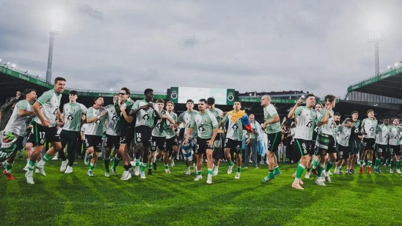 Celebraci&oacute;n de los jugadores del Racing.