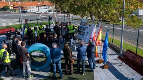Un momento del acto del inicio de las obras en Santander.