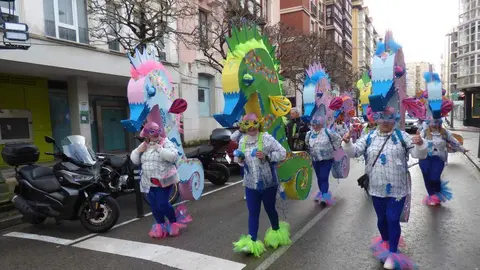 Los caballitos de mar en la salida del desfile. R.A.