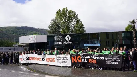 La plantilla de N&eacute;stle durante el par&oacute;n.
