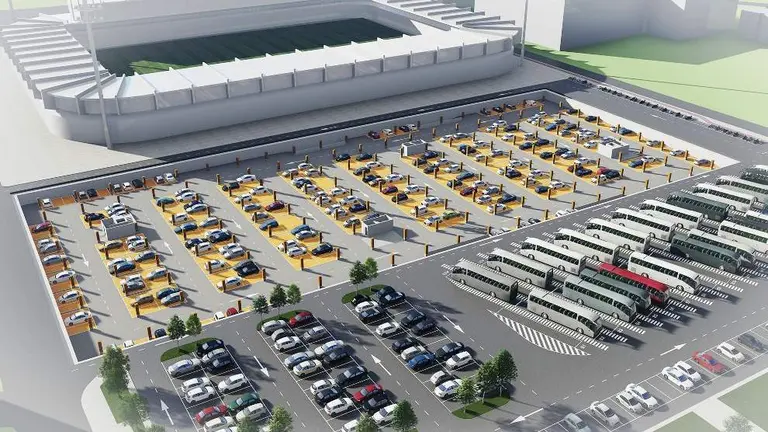 Infograf&iacute;a del aparcamiento en el Sardinero, en Santander.