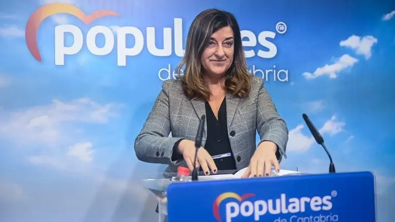 a presidenta del PP, María José Saenz de Buruaga, hace balance del año 2021