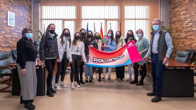 Acto de recibimiento del equipo de voleibol femenino de Polanco