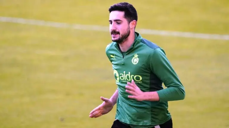 El jugador Pablo Boadilla en el entrenamiento.