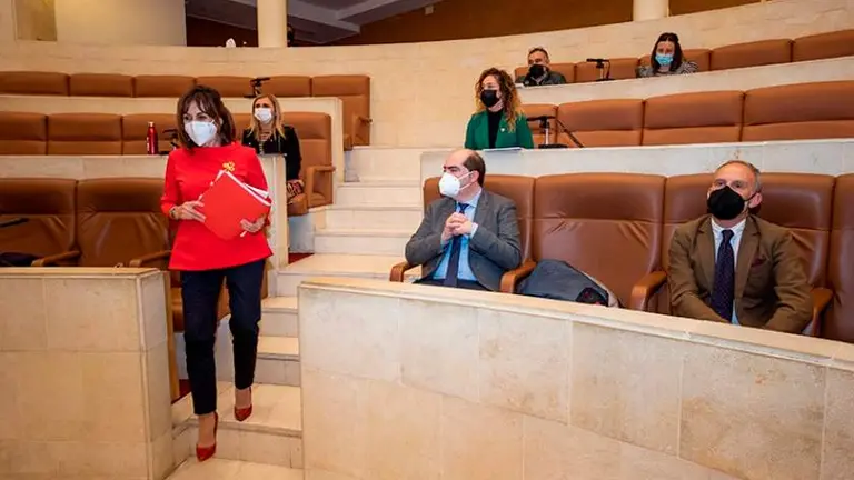 la consejera de Empleo, Ana Álvarez, en el Parlamento de Cantabria.