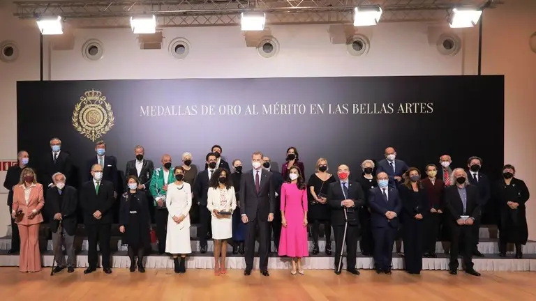 El actor Antonio Resines junto a la Reina de Espa&ntilde;a, Do&ntilde;a Letizia.