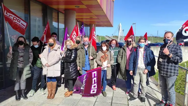 Paro de los trabajadores en Atento contact center.