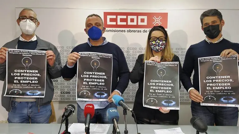 Sindicatos y organizaciones presentan la movilización en Santander.