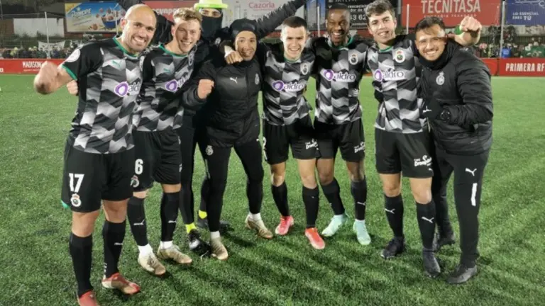 Los jugadores del Racing disfrutan del momento.