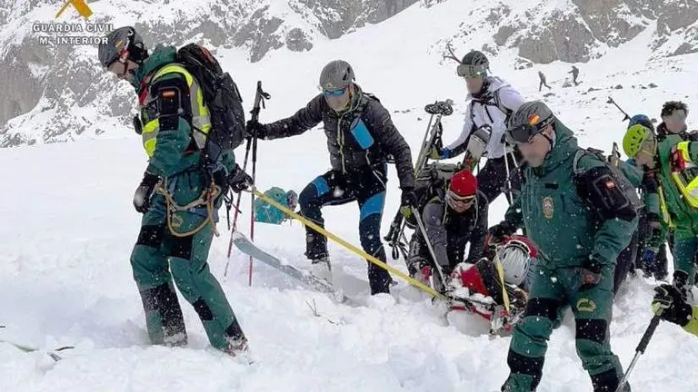Los componentes del Greim evacuaron al esquiador.